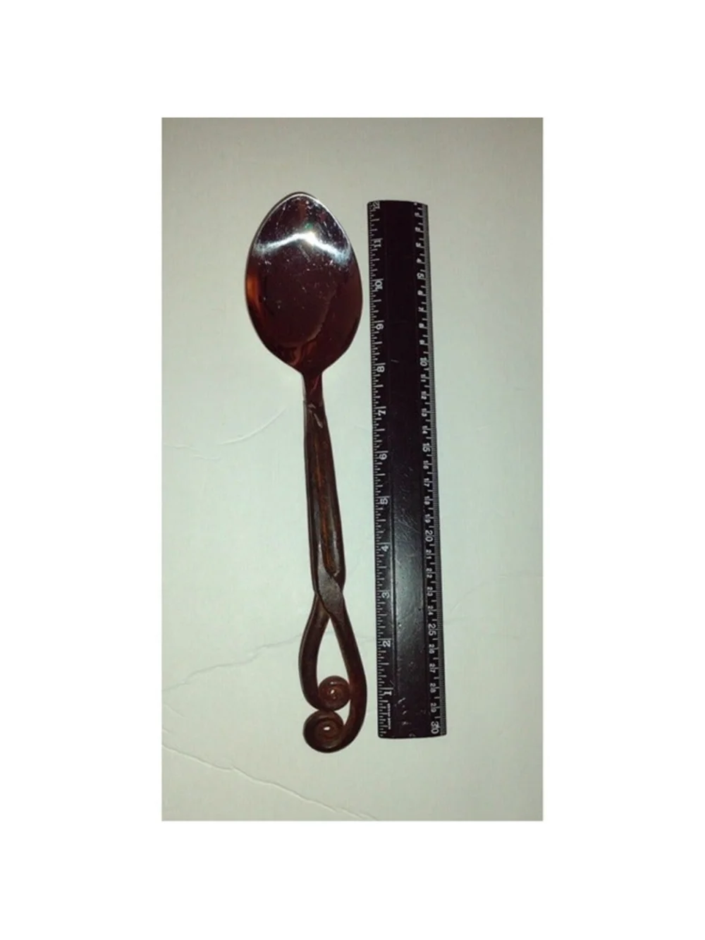 Blackened Fiddlehead Style Serving Spoon 12